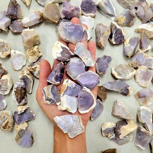 1 LB Natural Purple Agate Stones from Mexico Bulk Raw Healing Crystals